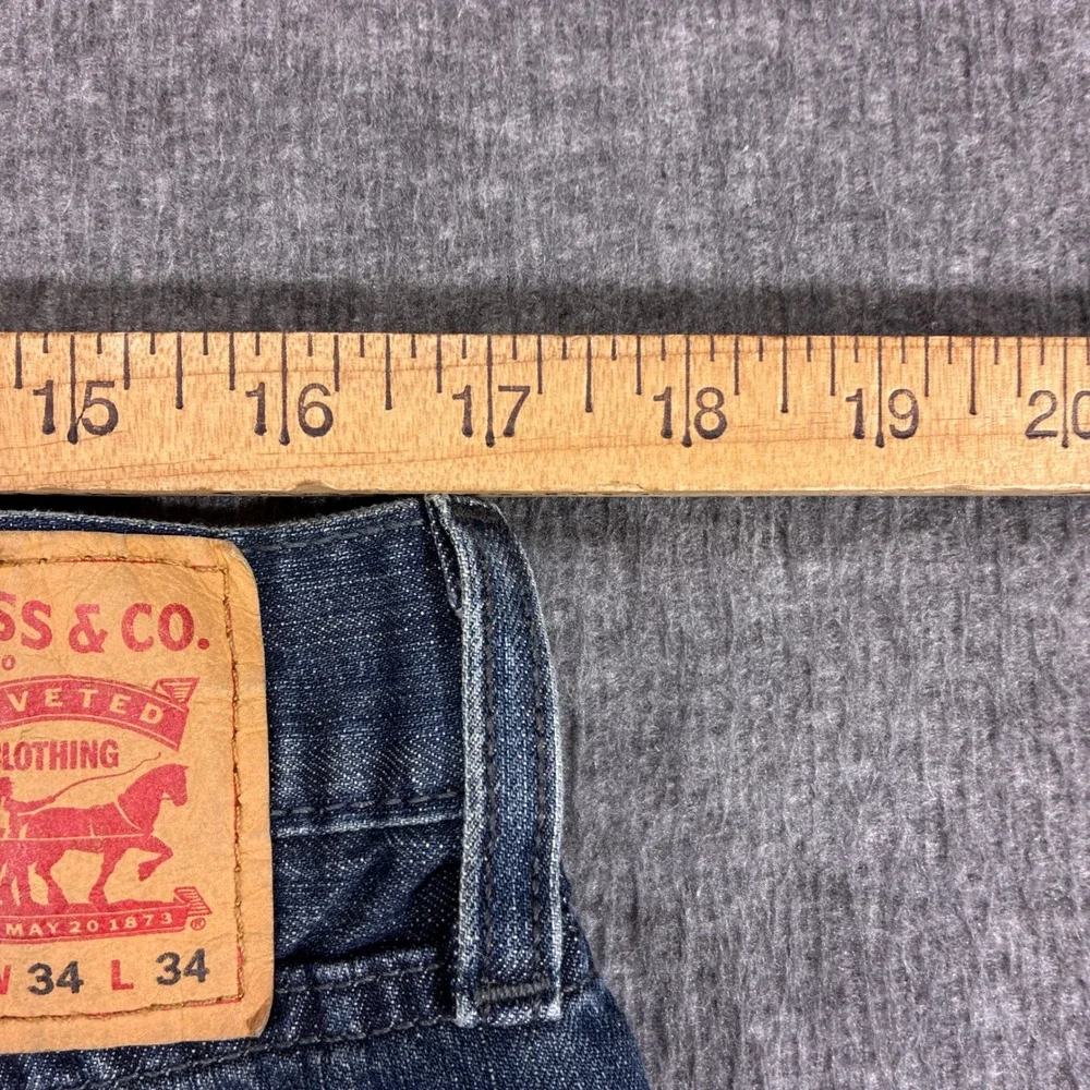 Levi's 514 Straight Fit Jeans Mens 34x34 Blue Denim Classic Five Pocket Western